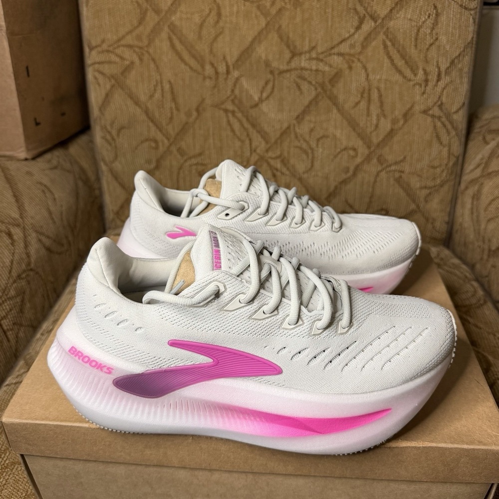 Brooks Glycerin Max 2 Grey Pink White 1204681B048 Women Size 8.5 Running Shoes - Picture 4 of 9